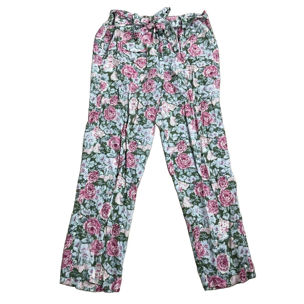VTG‎ 90s Assela USA Floral Roses Rayon Pants 18W Wide Leg Grandmacore Cottageco
